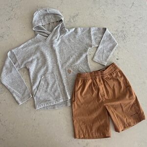 Boys Carhartt Set Shirt Hoodie Shorts Small 6